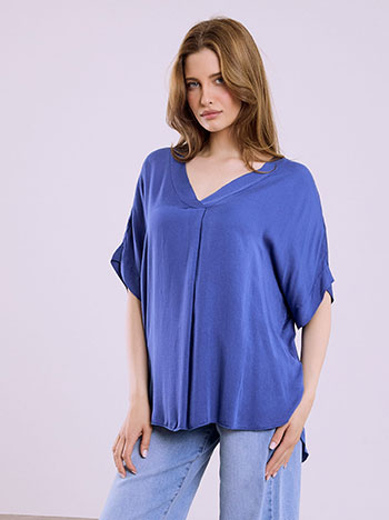 Μπλούζα μακριά απο βισκόζη σε μπλε