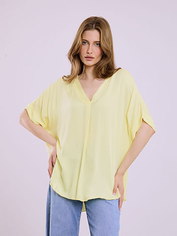 Μπλούζα μακριά απο βισκόζη σε κίτρινο