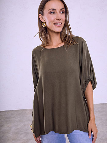 Viscose oversized top in dark brown
