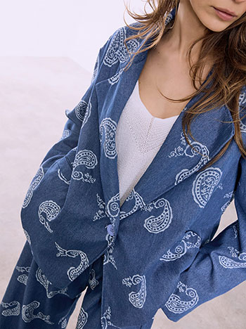 Paisley blazer in dark blue