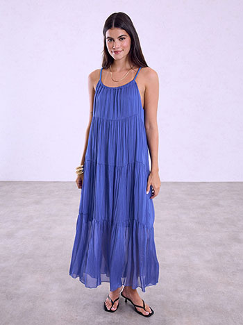 Ruched maxi dress in electric blue