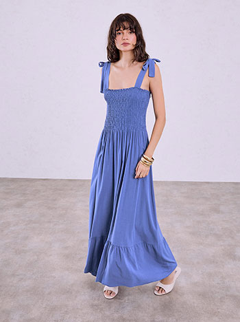 Dress with ties in blue