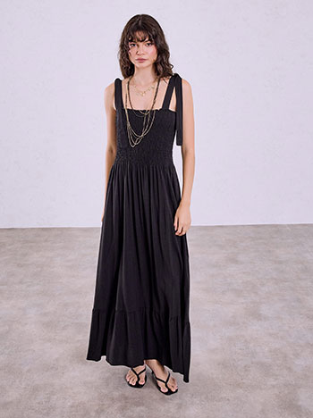 Dress with ties in black