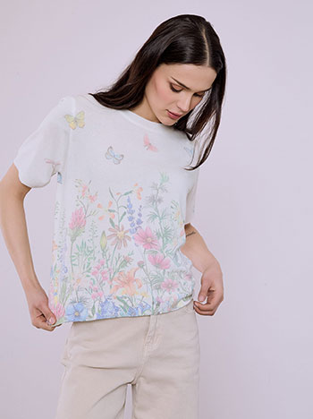 Top floral viscose in green