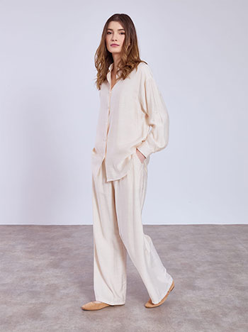 Σετ με πουκάμισο και παντελόνα σε μπεζ