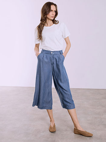 Cotton culottes in blue