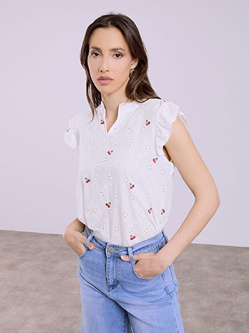Top with cherries in white
