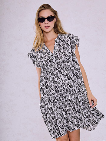 Cotton printed dress in black