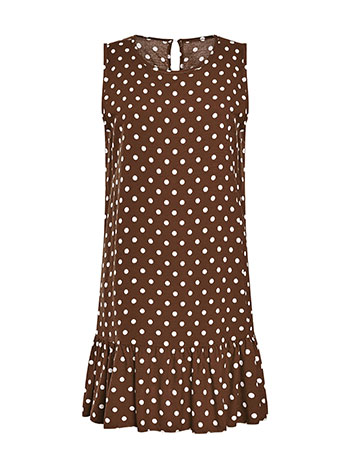 princess polly baby blue dress Things Between Layla Sleeveless Polka Dot Mini Dress (Brown) – Momni  Boutique