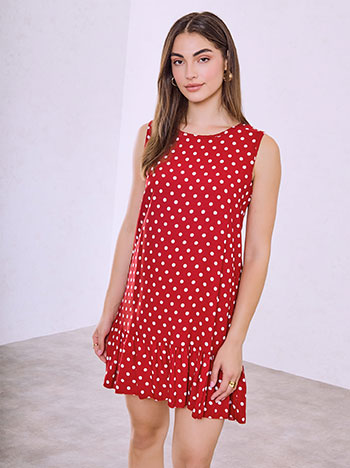 Polka dot mini dress in red