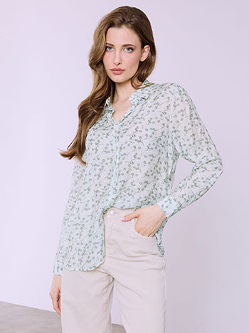 Shirt printed in light green