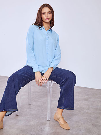 Πουκάμισο μονόχρωμο σε γαλάζιο