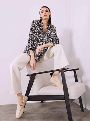 Shirt leopard in dark blue
