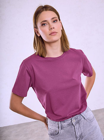 T-shirt monochrome in magenta