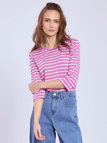 Top striped with cotton in purple