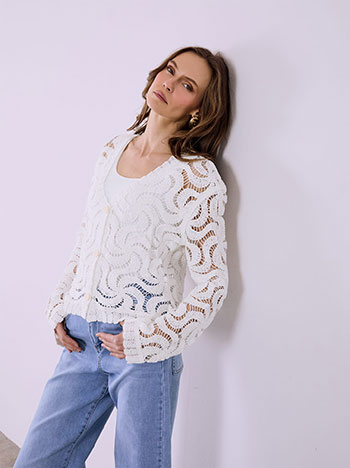 Crochet cardigan in white
