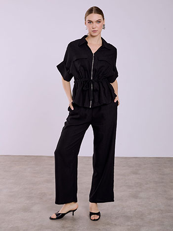 Σετ με ζακέτα και παντελόνα σε μαύρο