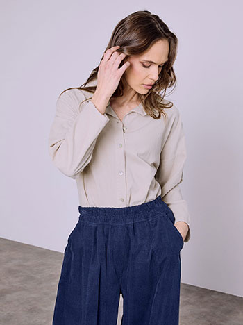 Πουκάμισο κοτλέ σε μπεζ