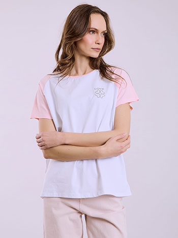 T-shirt with strass Love in pink