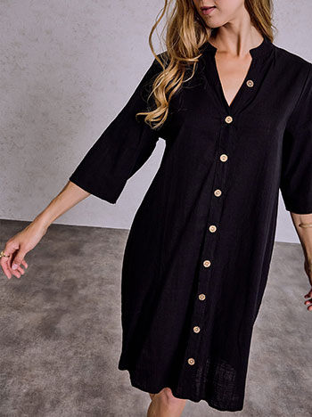 Mini shirt dress in black