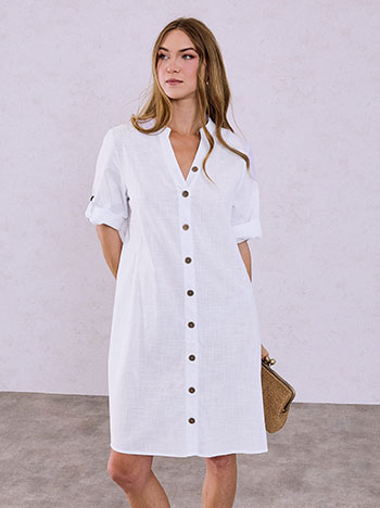 Mini shirt dress in white