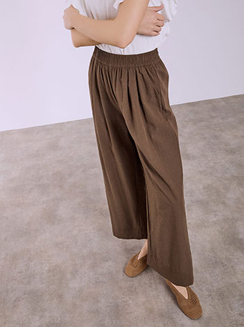 Παντελόνα με βαμβάκι σε καφέ