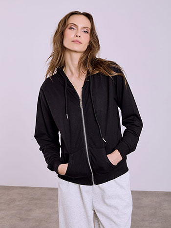 Cardigan athletic with cotton in black