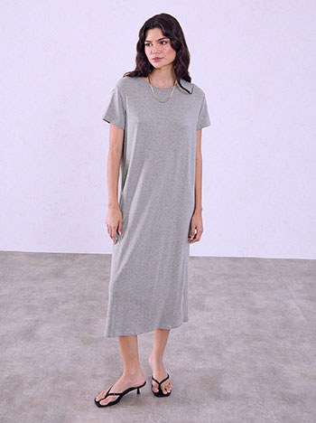 Elastic midi dress in grey