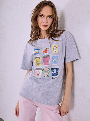 T-shirt with cotton in grey