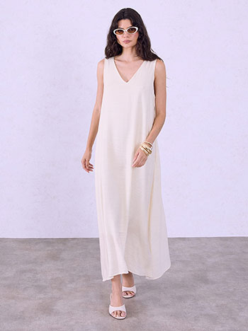 Monochrome maxi dress in light beige