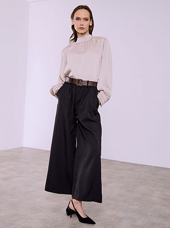 Παντελόνα με αποσπώμενη ζώνη σε μαύρο