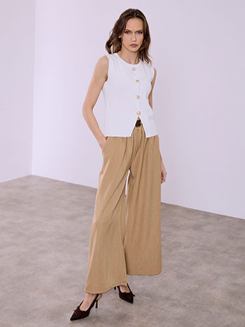 Trousers with leg in camel