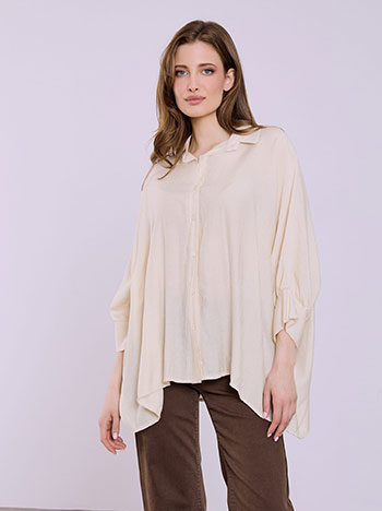 Πουκάμισο ασύμμετρο σε μπεζ