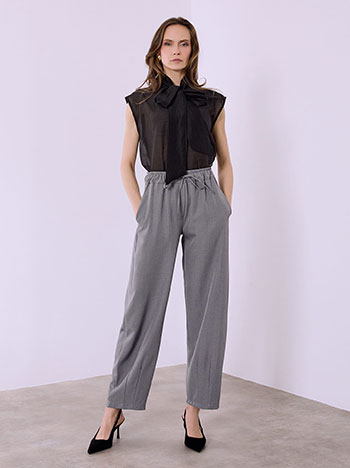 Παντελόνι barrel μονόχρωμο σε γκρι