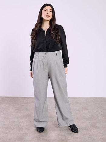 Παντελόνι με πιέτες σε γκρι