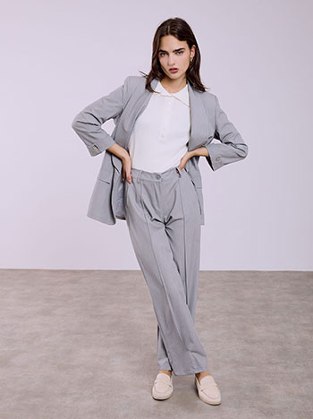 Blazer with shoulder pads in grey