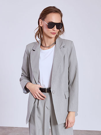 Blazer monochrome with button in grey