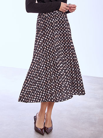 Skirt pleated with belt in black