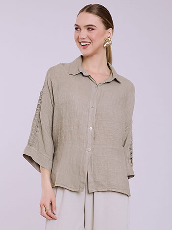 Linen shirt in light brown