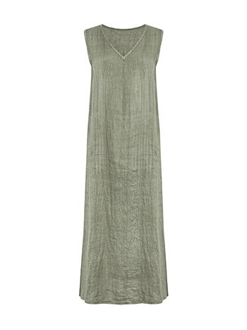 Linen maxi dress with pockets in khaki, 34.99 | Celestino