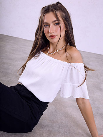Off the shoulder top in white