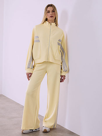 Tracksuit set with stripes in yellow