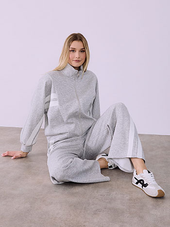 Tracksuit set with stripes in grey