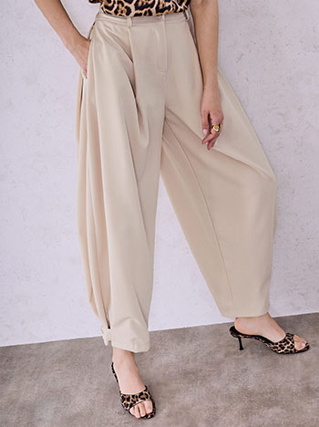 Παντελόνι με ρυθμιζόμενο τελείωμα σε μπεζ