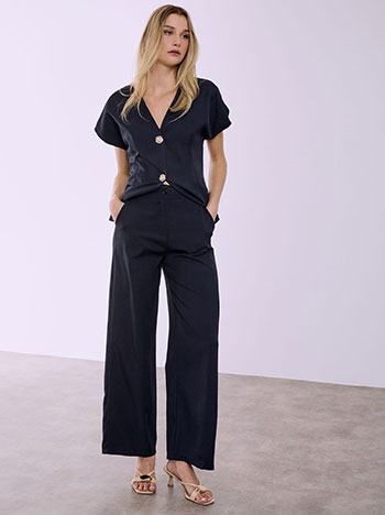 Trousers straight leg in dark blue