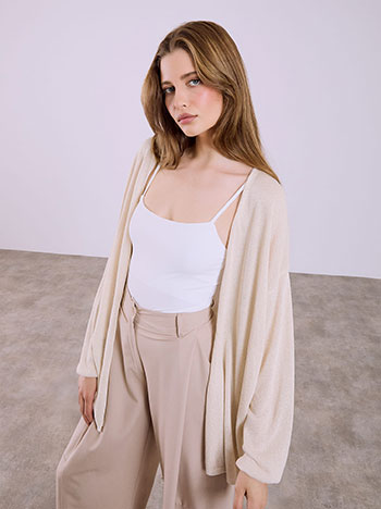 Metallic cardigan in light beige
