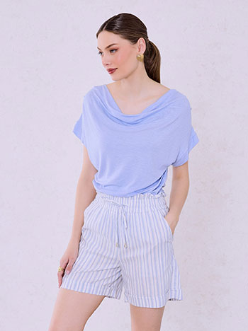 Σορτς ριγέ σε γαλάζιο