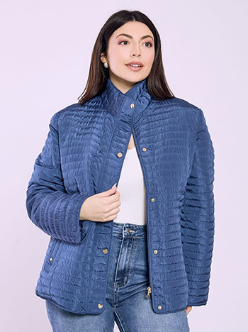 Jacket quilted monochrome in blue
