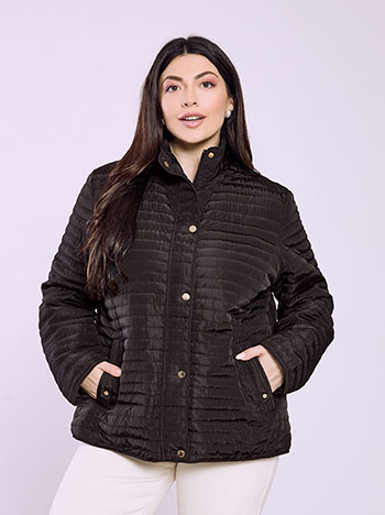 Jacket quilted monochrome in black