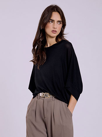 Μπλούζα με κουμπιά στο πίσω μέρος σε μαύρο